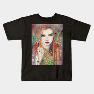 Gypsy Boho Contemporary Art Beautiful Woman Fantasy Artwork Kids T-Shirt